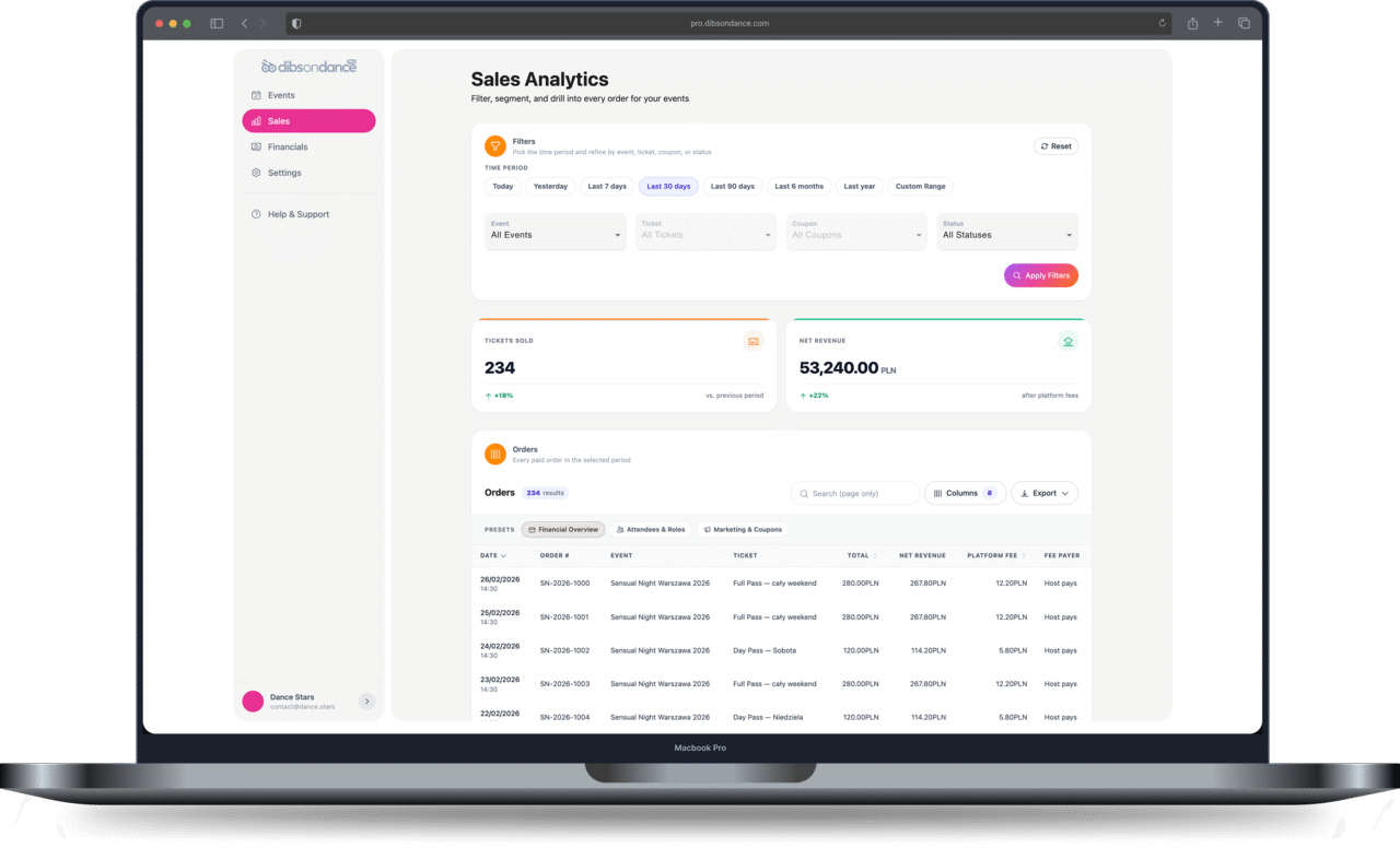 DibsOnDance Platform